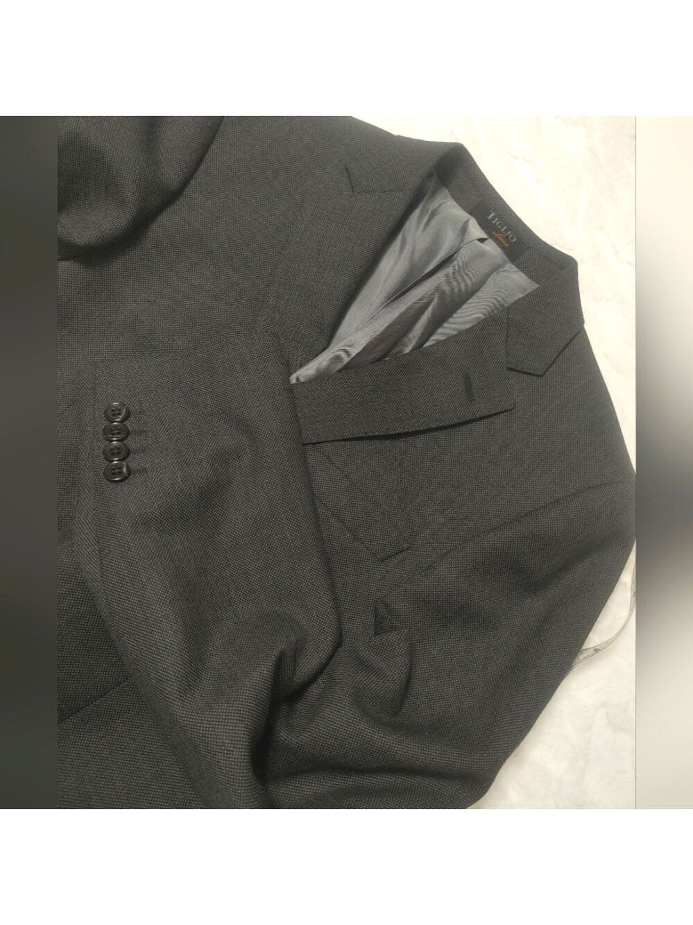 Men's Tiglio Luxe Blazer Gray Size 40R Virgin Wool Suit Jacket